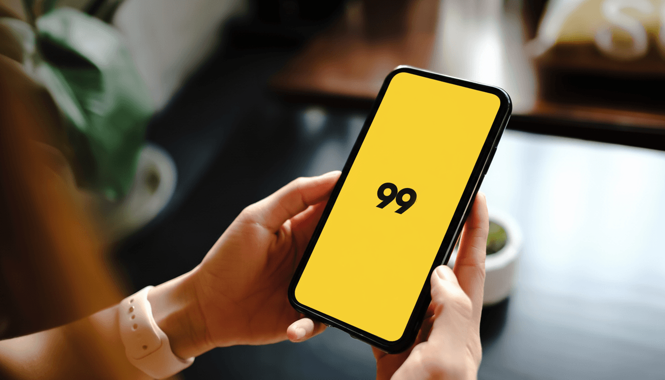 Motorista com celular no painel